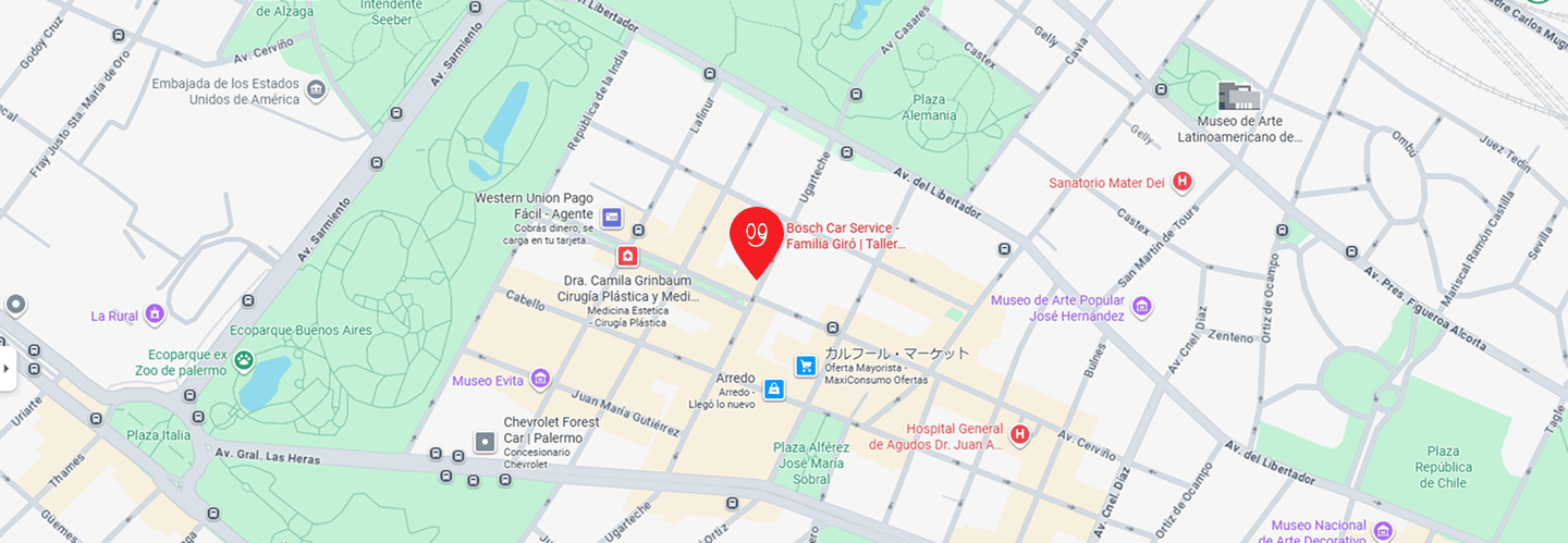 Mapa con ubicacion de Familia Giro en Palermo